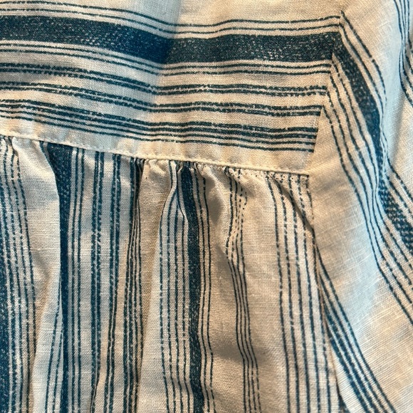 NWT, Chaser, women’s Beachy striped linen button down shirt, collared, LS - Picture 10 of 11